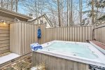 Enjoy relaxing in your private backyard hot tub